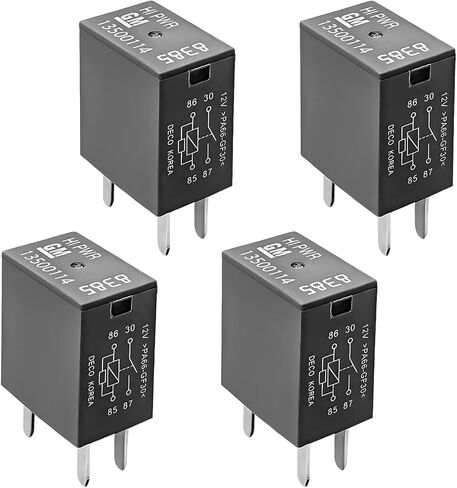 قطعتان من مرحل تكييف هواء السيارة، 13500114/8385 12VDC 40A 4-Pin مرحلات توصيل سريعة، مرحل صندوق مصهر متعدد الأغراض عالي الأداء لضوء تشغيل مروحة التيار المتردد للسيارة والمزيد in Kuwait