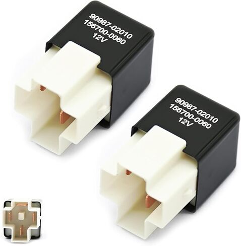 Automotive Relays 2 Packs 90987-02010 156700-0060 Relay 12VDC 40A 4Pin Relay in Saudi Arabia