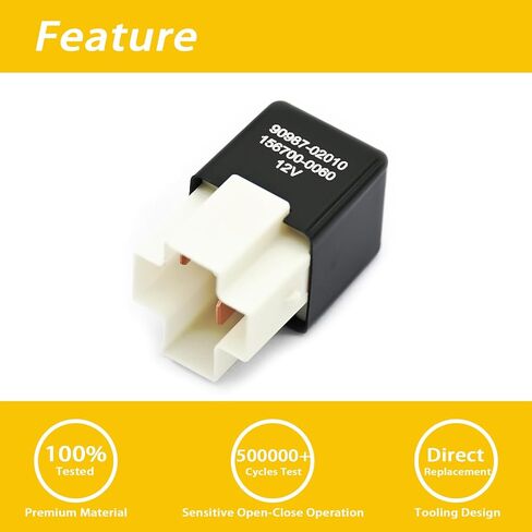 Automotive Relays 2 Packs 90987-02010 156700-0060 Relay 12VDC 40A 4Pin Relay in Saudi Arabia
