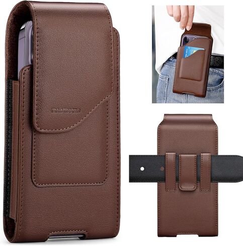 nuoku Phone Holster for Men Belt with Card Holder for iPhone Air 17/16/15/14/13/12/11 Pro Max, Cell Phone Belt Holder for Men Compatible with Samsung Galaxy S25, S24, S23 A54 A53 A52 (Black) in Saudi Arabia