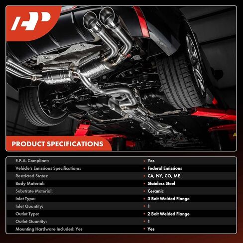 A-Premium Catalytic Converter with Gasket Kit Direct-Fit Compatible with Chevrolet Silverado 2500 HD, Silverado 3500 HD & GMC Sierra 2500 3500 HD, 2012 2013 2014 2015 2016, 6.0L, E.P.A. Compliant in Saudi Arabia