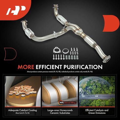 A-Premium Catalytic Converter with Gasket Kit Direct-Fit Compatible with Chevrolet Silverado 2500 HD, Silverado 3500 HD & GMC Sierra 2500 3500 HD, 2012 2013 2014 2015 2016, 6.0L, E.P.A. Compliant in Saudi Arabia