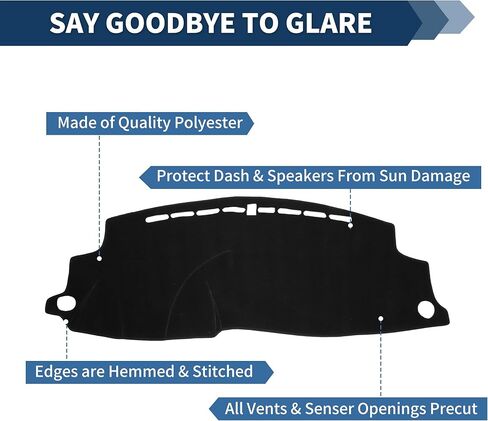 Dash Cover for Honda HR-V 2016-2022 Accessories Dashboard Cover Mat Polyester Dashboard Mat Sunshade Non-Slip Dashboard Protector Anti-Glare& Beat the Heat in Saudi Arabia