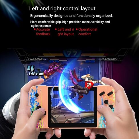 Retro Handheld Game Console, 3.5-inch HD Screen, 800 Classic Games, Single Player or 2-Person Game Mode, Retro Gaming Console，Grey/Pink (Grey) in Saudi Arabia