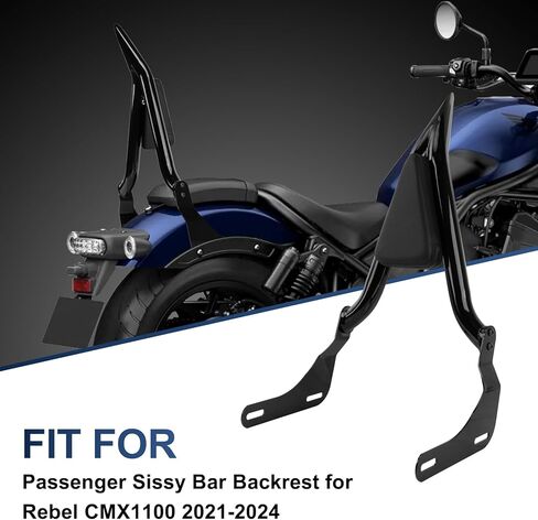 Passenger Sissy Bar Backrest- PSLER Rebel 1100 Backrest Motorcycle Passenger Backrest For Rebel CMX1100 2021-2024 in Saudi Arabia