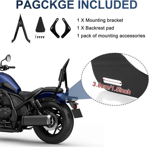 Passenger Sissy Bar Backrest- PSLER Rebel 1100 Backrest Motorcycle Passenger Backrest For Rebel CMX1100 2021-2024 in Saudi Arabia