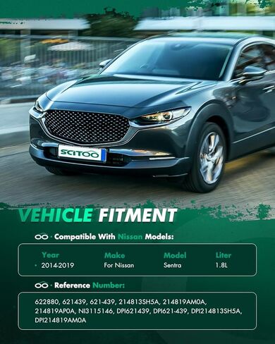 SCITOO 622880;621439 مجموعة مروحة تبريد السيارات متوافقة مع 2013-2019 لنيسان لسينترا 1.8L in Saudi Arabia
