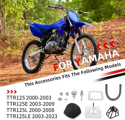 For Yamaha TTR125 TTR-125 2000-2024 Air Filter Kit Guide + Spark Plug W/fuel Filter 5HP-14450-00-00 in Saudi Arabia
