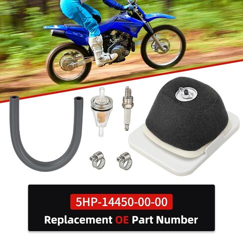 For Yamaha TTR125 TTR-125 2000-2024 Air Filter Kit Guide + Spark Plug W/fuel Filter 5HP-14450-00-00 in Saudi Arabia