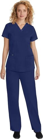 Healing Hands Scrub Set for Women with 5 Pockets, V-Neck Scrub Top 2278, and Taylor Pants 9095 with 2-Way Stretch Technology,Black - M Top/M Petite Pant in Saudi Arabia