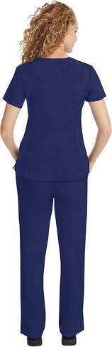 Healing Hands Scrub Set for Women with 5 Pockets, V-Neck Scrub Top 2278, and Taylor Pants 9095 with 2-Way Stretch Technology,Black - M Top/M Petite Pant in Saudi Arabia
