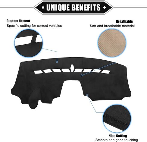 Car Dashboard Cover Mat Compatible for Chevrolet Aveo 2012-2016, Protective Flannels Black Center Console Interior Trim Dash Board Mat in Saudi Arabia