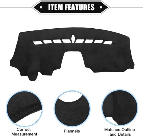 Car Dashboard Cover Mat Compatible for Chevrolet Aveo 2012-2016, Protective Flannels Black Center Console Interior Trim Dash Board Mat in Saudi Arabia