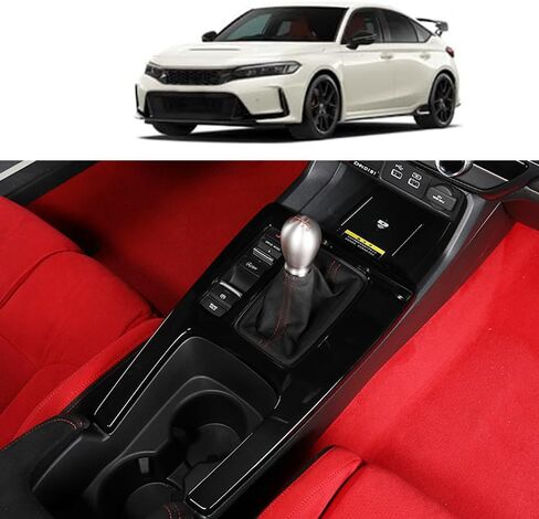 للجيل الحادي عشر من النوع Civic Type R FL5 Typer لوحة التحكم في مركز ناقل الحركة اليدوي لوحة ناقل الحركة للسيارة ديكور داخلي ملصق تعديل ملحقات FL5 (نمط ألياف الكربون) in Saudi Arabia