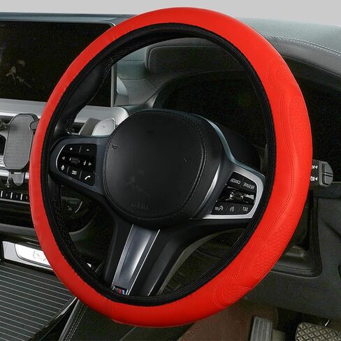 Car Steering Wheel Cover, 15 Inch Leather Soft Elastic Stretch Anti Slip Auto Steering Wheel Wrap Guard, Breathable Vehicle Interior Accessories, Universal for SUV RV Truck (Black) in Saudi Arabia