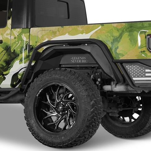 Hooke Road Aluminum JT Front and Rear Inner Fender Liners Kit Compatible with 2020-2025 Jeep Gladiator JT (Excluding Rubicon 3.6L Engine), Wheel Well Splash Mud Guards Black 4PCS in Saudi Arabia