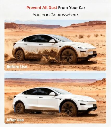 2025 Tesla Model Y Juniper Mud Flaps Splash Guards, No Drilling Required, Custom Fit Front & Rear Fender Tesla Model Y Accessories, Easy Snap-on Installation Paint Protection (Set of 4) in Saudi Arabia