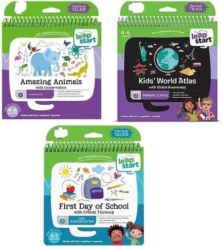 Preschool Educational Book Bundle with First Day of School, Kids' World Atlas and Global Awareness, Amazing Animals and Conservation in Saudi Arabia