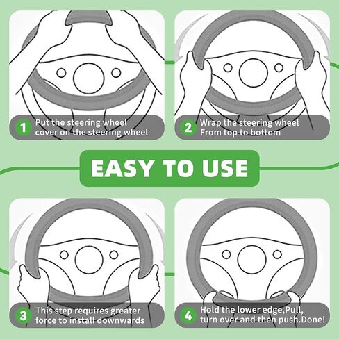 Luxury Fluffy Winter Car Steering Wheel Cover for Women Soft Warm Plush Cute Auto Accessories for Vehicle, Sedan,Universal,Fuzzy,Black,Anti Slip (Pink) in Kuwait