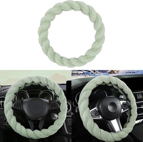 Luxury Fluffy Winter Car Steering Wheel Cover for Women Soft Warm Plush Cute Auto Accessories for Vehicle, Sedan,Universal,Fuzzy,Black,Anti Slip (Pink) in Kuwait