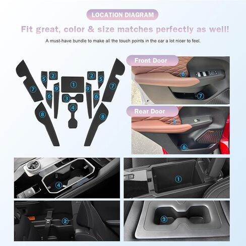 LUWU for 2025 Mitsubishi Outlander Accessories - for 2025 Mitsubishi Outlander Door Slot Mats Cup Holder Insert Coaster Center Console Liners Mats Black - 15 PCS/Sets(NOT for Outlander PHEV&Sport) in Saudi Arabia