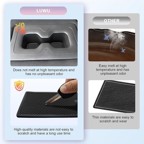 LUWU for 2025 Mitsubishi Outlander Accessories - for 2025 Mitsubishi Outlander Door Slot Mats Cup Holder Insert Coaster Center Console Liners Mats Black - 15 PCS/Sets(NOT for Outlander PHEV&Sport) in Saudi Arabia