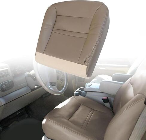SecosAutoparts Driver & Passenger Side Bottom & Top Lean Back & Armrest Leather Seat Covers Tan Compatible with Ford Excursion Limited XLT 2000 2001 in Saudi Arabia