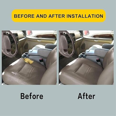 SecosAutoparts Driver & Passenger Side Bottom & Top Lean Back & Armrest Leather Seat Covers Tan Compatible with Ford Excursion Limited XLT 2000 2001 in Saudi Arabia