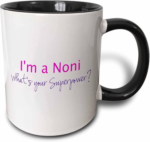 3dRose I'm A Noni-What's Your Superpower-Hot هدية مضحكة للجدة، عدد 1 (عبوة من 1)، أسود/وردي in Saudi Arabia