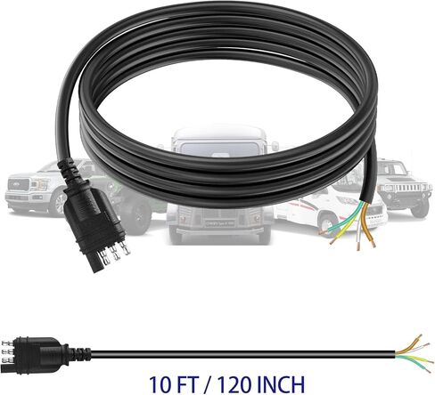 4 دبوس مقطورة الأسلاك تسخير 3FT، 18 AWG 4 طريقة شقة مقطورة الأسلاك تمديد موصل تسخير السيارة الجانب مقطورة الجانب 4 الشق مقطورة ضوء المكونات مقطورة وصلة وصلة الأسلاك تمديد in Kuwait