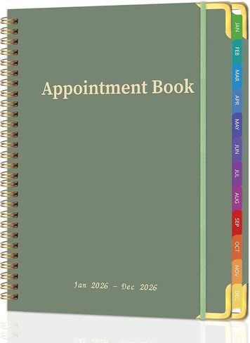2026 Appointment Book/Planner - 2026 Daily Hourly Planner from Jan. 2026 - Dec. 2026, Weekly appointment Book 2026, 2026 Hourly planner with 20-Minute Interval, 9" x 11", Twin-Wire Binding, Colorful Tabs, Pocket - Green in Saudi Arabia