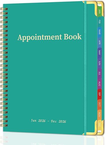 2026 Appointment Book/Planner - 2026 Daily Hourly Planner from Jan. 2026 - Dec. 2026, Weekly appointment Book 2026, 2026 Hourly planner with 20-Minute Interval, 9" x 11", Twin-Wire Binding, Colorful Tabs, Pocket - Green in Saudi Arabia
