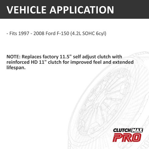 ClutchMaxPRO 11" Performance Stage 3 Clutch Kit with Flywheel with Slave Cylinder Compatible with 1997-2008 Ford F150 Pickup Truck STX XL XLT 4.2 V6 Motorcraft (CP07543DFWS-FW167731-ST3) in Saudi Arabia