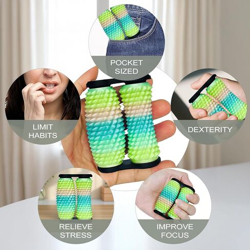 Handheld Fidget Toy with Tactile Spikes for Adults, Help Relieve Stress, Anxiety, Tension, Promotes Focus, Promotes Focus and Portable Design (Green) in Saudi Arabia