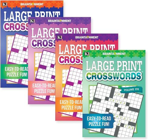 Kappa Large Print Crosswords 2 Titles, Word Search Find Words Books for Adults Teens, Training Learning with Game, 2-Pack in Saudi Arabia
