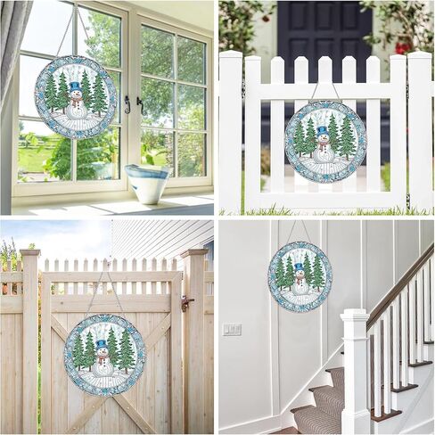 Reofrey Hanging Diamond Art Kits for Adults - 8x8 Inch Christmas Snowman Acrylic Board Double Sided Pattern Crystal Small Diamond Art Suncatcher Pendant, for Home Wall Window Decoration Handmade Gift in Saudi Arabia