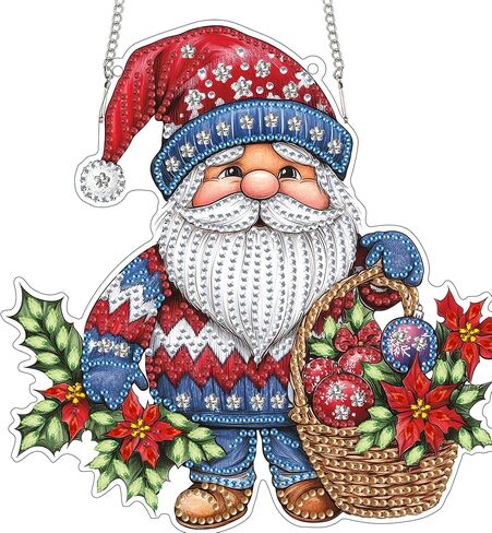 Reofrey Hanging Diamond Art Kits for Adults - 8x8 Inch Christmas Snowman Acrylic Board Double Sided Pattern Crystal Small Diamond Art Suncatcher Pendant, for Home Wall Window Decoration Handmade Gift in Saudi Arabia