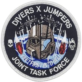 رقعة معنويات تكتيكية مستوحاة من Jumpers and Hell، مثبت بخطاف، 3.5 بوصة، مستديرة (أزرق داكن) in Kuwait