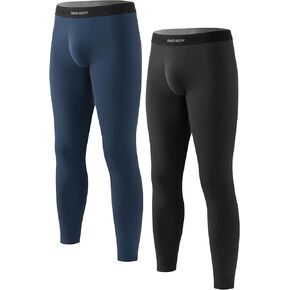 DAVID ARCHY Men's Cotton Fleece Lined Shu Velveteen Stripe Ultra Soft Winter Warm Thermal Bottom Long John with Fly in 2 Pack (S, Dark Gray Stripe) in Kuwait