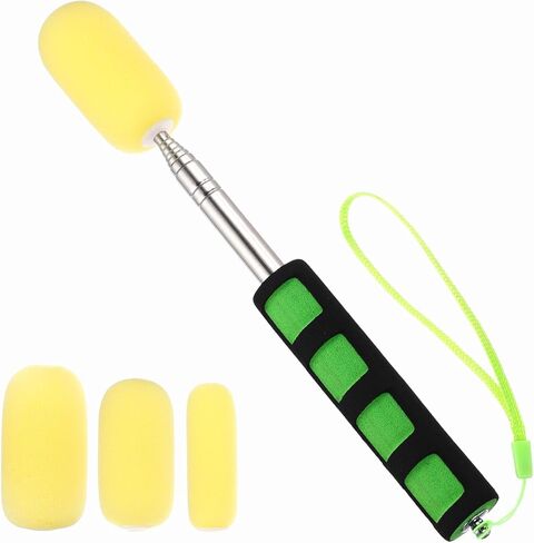 PATIKIL 41" Telescoping Sponge Stick for Pottery, Retractable Ceramic Sponge Tool with 3pcs Head for Removing Excess Water from Tall and Narrow Pottery, Yellow/Green(0.79/1.18/1.57"W) in Saudi Arabia