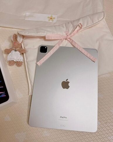 Cute Y2K Bowtie Laptop Sleeve Puffy Notebook Bag 11-14 Inch Tablet Bag Cutecore Ipad Sleeve for Women (13-14 Inch,White) in Saudi Arabia