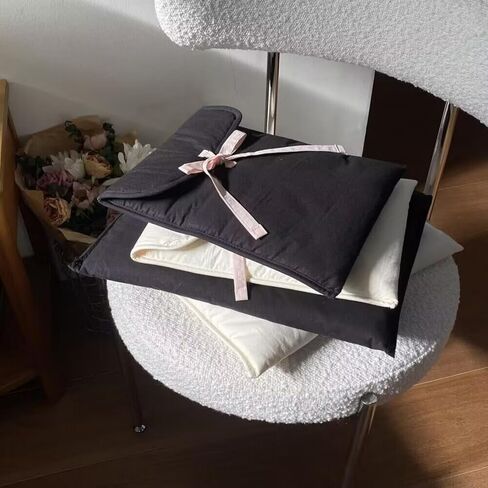 Cute Y2K Bowtie Laptop Sleeve Puffy Notebook Bag 11-14 Inch Tablet Bag Cutecore Ipad Sleeve for Women (13-14 Inch,White) in Kuwait