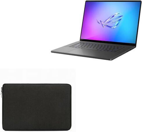 BoxWave Case Compatible with ASUS ROG Zephyrus G16 GU605 (2025) - QuickZip PlushSuit, Dual Zipper Sleeve Pouch Case with Soft Interior - Jet Black in Saudi Arabia