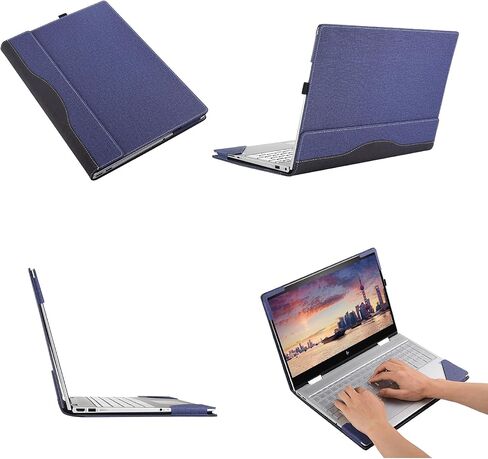 حافظة كمبيوتر محمول WODBBAO لجهاز Lenovo ThinkPad E14 Gen 7 (AMD) كمبيوتر محمول [غير متوافق مع أي طراز آخر]، ThinkPad E14 Gen 7 (Intel) 2 في 1 غطاء جيب داخلي من جلد البولي يوريثان (رمادي داكن) in Kuwait