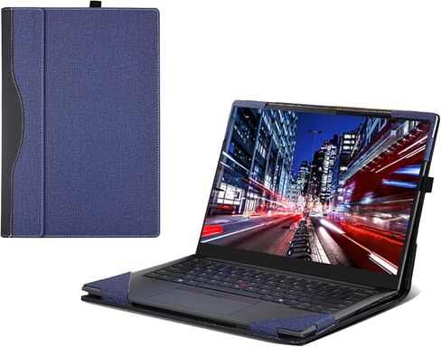 حافظة كمبيوتر محمول WODBBAO لجهاز Lenovo ThinkPad E14 Gen 7 (AMD) كمبيوتر محمول [غير متوافق مع أي طراز آخر]، ThinkPad E14 Gen 7 (Intel) 2 في 1 غطاء جيب داخلي من جلد البولي يوريثان (رمادي داكن) in Kuwait