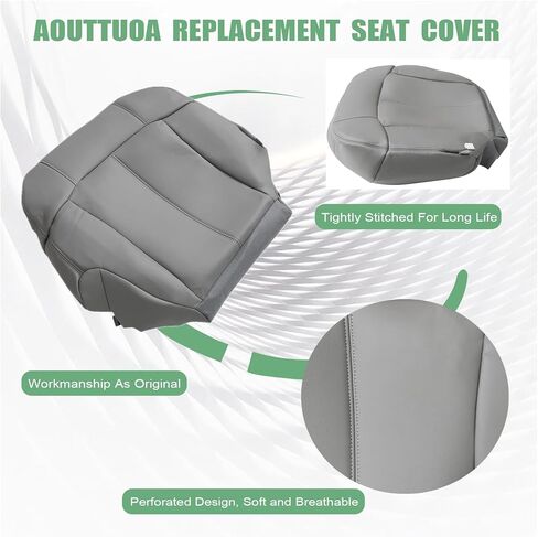 NLQR Driver Side Bottom & Back Replacement Seat Covers Microfiber Leather Pewter Gray Compatible with Chevy Silverado Suburban Tahoe GMC Sierra Yukon 1999 2000 2001 2002 in Saudi Arabia