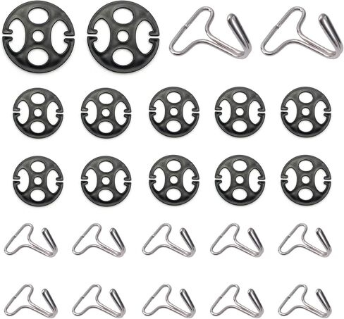 Shakas 24 PCS Car Seat Cover Hook, Plum Blossom Plastic Disc with Metal Hook Combination Set, Cushion Elastic Band Anti-slip Fixed Buckle, for Most Cars Seat Cover Installation Replacement (Black) in Saudi Arabia