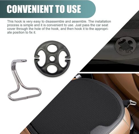 Shakas 24 PCS Car Seat Cover Hook, Plum Blossom Plastic Disc with Metal Hook Combination Set, Cushion Elastic Band Anti-slip Fixed Buckle, for Most Cars Seat Cover Installation Replacement (Black) in Saudi Arabia