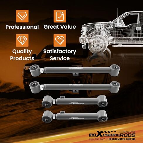 maXpeedingrods Rear Control Arms for RAM 1500 2009-2018, Jeep Gladiator 2020-2021, Upper and Lower Control Arms for 0-6" Lift in Saudi Arabia