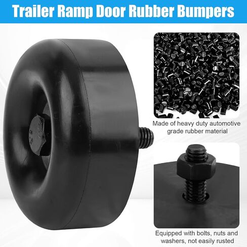 Trailer Ramp Door Rubber Bumpers Round Rubber Bumper Replacement for Cargo Trailer Ramp Doors, Truck Doors, RV Doors 2.5" Rubber Bump Stop (Pack of 4) in Saudi Arabia